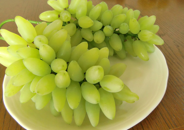 Mới đây, nhiều người tiêu dùng Việt xôn xao về giống nho ngón tay vàng xách tay từ Nhật Bản có giá lên tới 1,5 triệu đồng/kg. Ảnh: Tabelog.