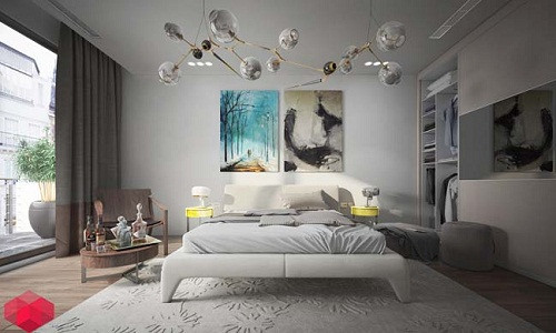 Phòng ngủ siêu độc với cách trang trí lạ mắt và sống động. Ảnh: Redhome Studio.