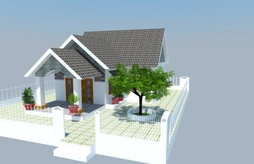Nhà cấp 4 theo phong cách hiện đại phương Tây. Ảnh: Lapdatmaiton.