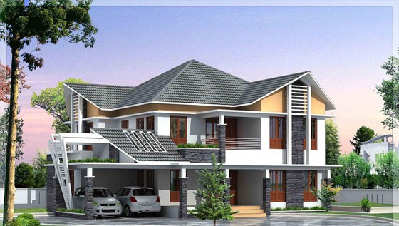 Biệt thự 2 tầng với mái ngói dạng sóng nhỏ gợi lên sự lãng mạn, chắn chắn và vẻ đẹp tinh tế. Ảnh: Angcovat.