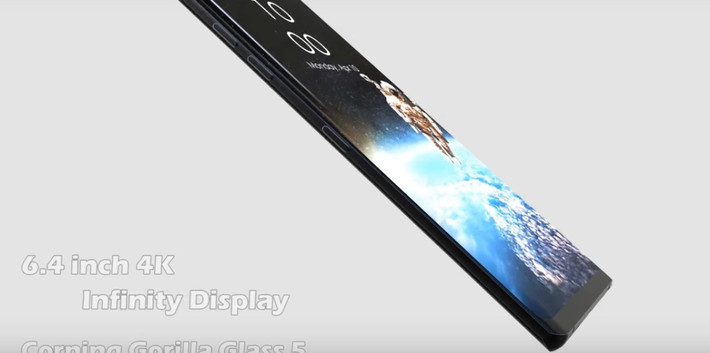 Galaxy Note 8 đẹp long lanh ở vị trí nhìn nghiêng.