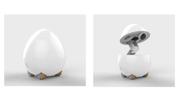 Robot quả trứng đáng yêu của hãng điện tử Panasonic. Robot sẽ đồng hành cùng máy tính, cung cấp chuyển động giống người và kỹ năng giao tiếp. Ảnh: Mirror.