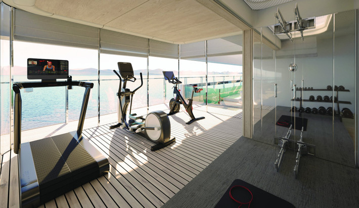Phòng tập gym với trang thiết bị hiện đại.