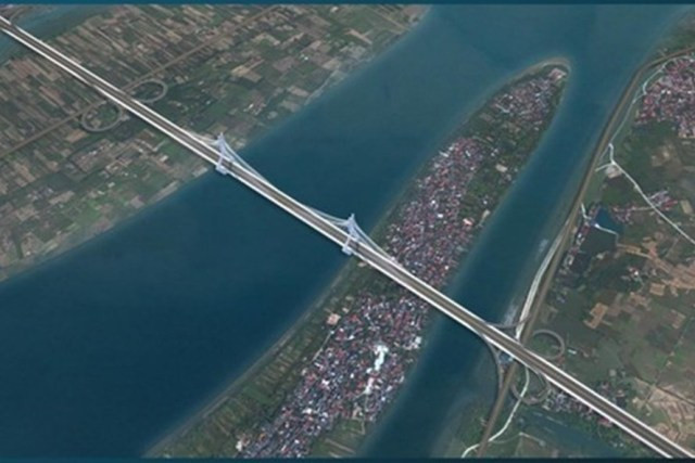 Cầu Tứ Liên là cầu dây văng, kết hợp văng xoắn, tạo ra các nhịp lớn với hệ khung kết cấu thép nhẹ. Ảnh: Đơn vị tư vấn thiết kế