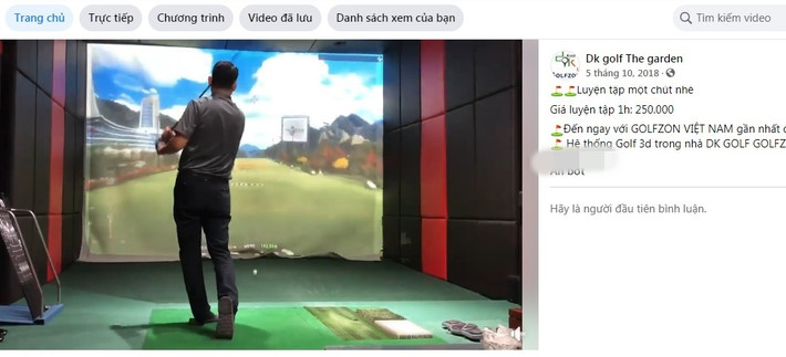 Tính đến năm 2018, giá luyện tập 1 giờ tại cơ sở Golfzon The Garden là 250.000 đồng, chưa bao gồm các phụ phí khác. Ảnh: chụp màn hình