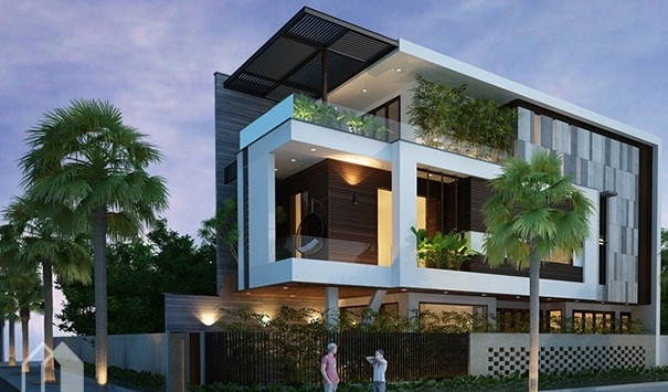 Với tạo hình kiến trúc độc đáo, phối hợp màu sắc tương phản, cá tính, ngôi nhà 2 tầng càng trở nên cuốn hút. Ảnh: Moredesign.