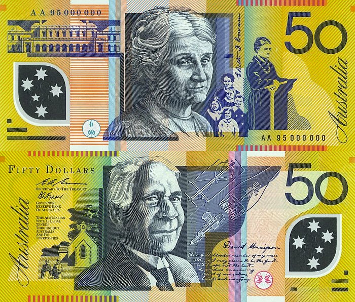 Tiền Australia sở hữu nhiều tính năng như chống nước hoàn toàn, chống ẩm, bụi bẩn và rất khó làm giả. Ảnh: Sterling & Currency.