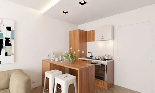 Không gian nhà bếp ấm cúng, thân mật dành cho các cặp vợ chồng mới cưới. Ảnh: Homify.
