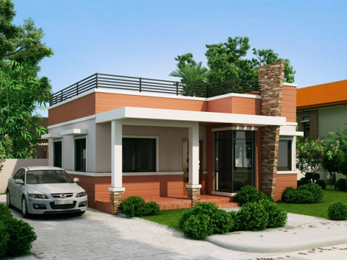 Vẻ đẹp hiện đại đến từ mảng tường đá rối trang trí. Ảnh: Angcovat.