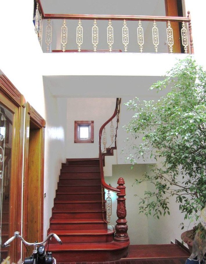 Khoảng thông tầng giúp phòng khách rộng và "xanh" hơn.
