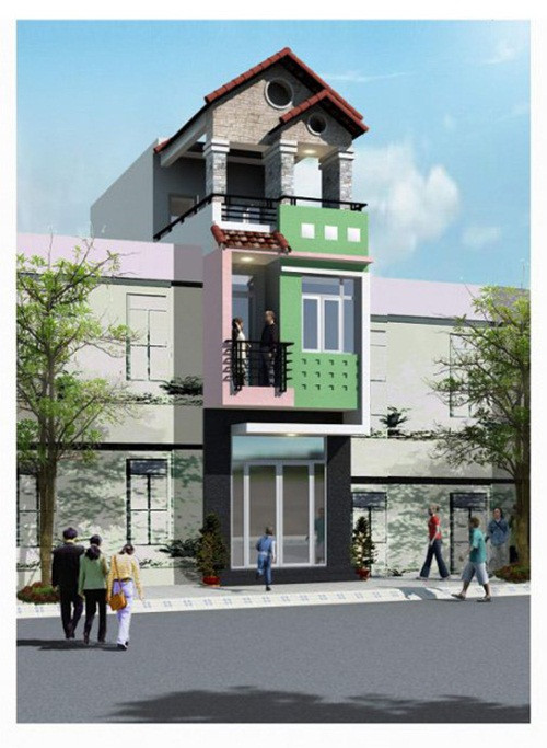 Nhà 3 tầng nổi bật với các đường nét thiết kế hài hòa trong từng chi tiết. Ảnh: Xaynhasaigon.