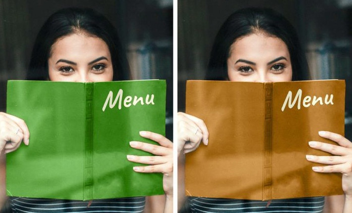 Màu sắc trên thực đơn của nhà hàng cũng có ảnh hưởng rất lớn tới tâm lý khách. Những nơi muốn làm nổi bật sự tươi ngon của đồ ăn thì họ sẽ cho du khách một thực đơn màu xanh.