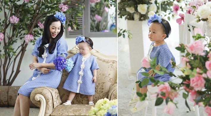 Ngoài ra, trong số các nhóc tì con nhà sao Việt, bé Luna - con gái diễn viên múa Linh Nga ngày cành xinh đẹp và ăn mặc phong cách.