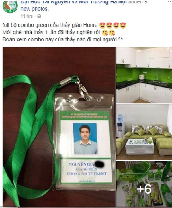 Xuất hiện trên fanpage của một trường đại học ở Hà Nội, bộ ảnh trọn bộ những đồ dùng, vật dụng và nội thất tràn ngập màu xanh của một thầy giáo trẻ đã gây "sốt" mạng. Loạt ảnh nhanh chóng được chia sẻ lên các diễn đàn, trang mạng xã hội, nhận "mưa" bình luận và yêu thích của mọi người.