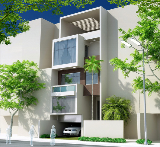 Việc sử dụng cửa kính ở ban công mỗi tầng tạo vẻ đẹp hiện đại và góc nhìn rộng ra khoảng không bên ngoài. Ảnh: Archi.
