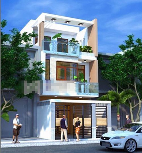 Nhằm tạo nên sự khác biệt so với các ngôi nhà trên phố, gia chủ đã sử dụng vật liệu kính với biến tấu linh hoạt, từ lan can cho tới cửa ra vào. Ảnh: Vinavic.