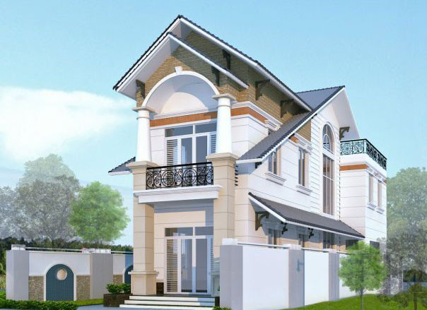 Không chỉ mặt trước mà cạnh bên công trình cũng được thiết kế bắt mắt. Sự cân đối về phương diện thẩm mỹ đã tạo cho căn nhà nét đẹp trẻ trung. Ảnh: Blogxaydung.