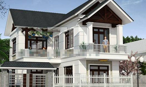 Tầng trệt thiết kế 1 phòng ngủ phía sau phòng khách. Phòng bếp thoáng đãng có view hướng ra sân vườn. Ảnh: Thietkenhadepmoi.