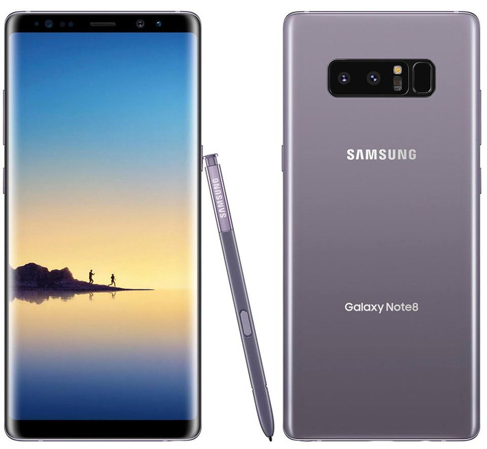 Samsung Galaxy Note 8 màu tím khói khiến cho không ít người thích thú. Đây là màu sắc độc đáo nhất trên thị trường smartphone hiện nay. Ảnh: Samsung.