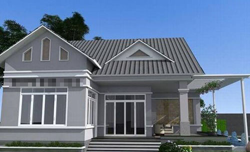 Một sân rộng sẽ mang lại nhiều giá trị cho cuộc sống hơn: trẻ vui chơi, trồng cây cảnh...Ảnh: 10nhadep.