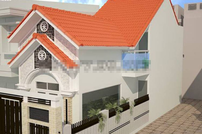 Tầng trệt bố trí phòng khách, phòng bếp và 1 phòng ngủ.Tẩng lửng tận dụng thiết kế thêm phòng ngủ và 1 phòng thờ. Ảnh: Maunhadepvn.