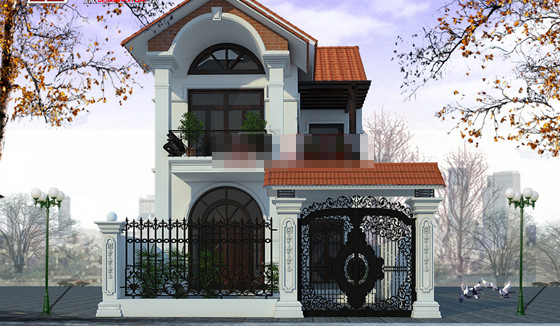 Ngôi nhà thiết kế đơn giản mang đậm kiểu cách kiến trúc truyền thống, không quá cầu kỳ nhưng vẫn biểu hiện được sự tinh tế, phóng khoáng. Ảnh: Angcovat.