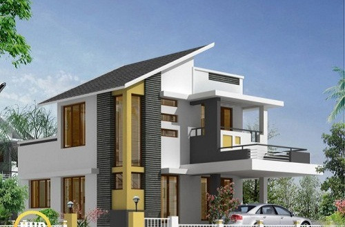 Sự kết hợp hài hòa giữa các màu trắng, vàng, đen tạo điểm nhấn cho công trình. Ảnh: Thietkethicongnhadep.