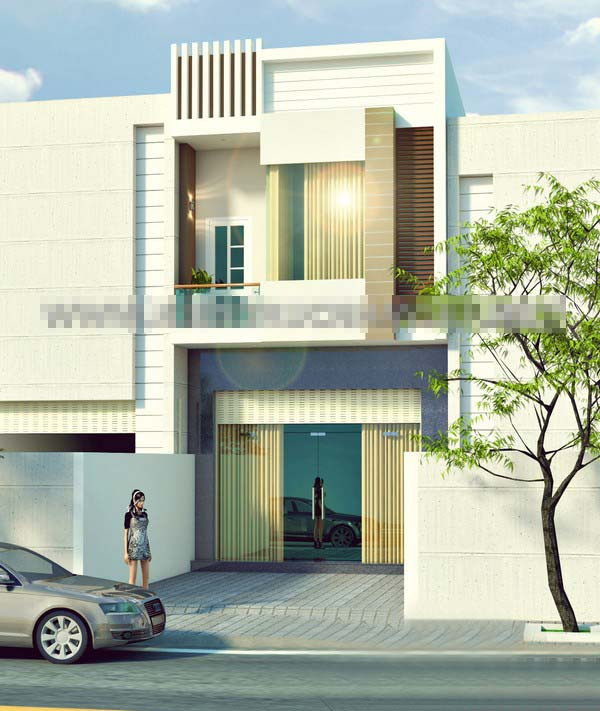 Nhà 2 tầng hiện đại không chỉ đẹp về mặt kiến trúc mà còn mang đến không gian sống xanh tươi thoáng mát tại các khu đô thị chật chội. Ảnh: Kientrucnhaviet.