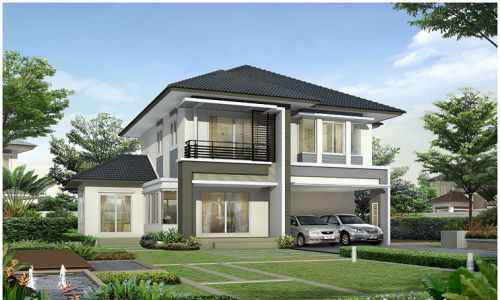 Thiết kế biệt thự sân vườn mái thái ấn tượng với các đường nét góc cạnh, khỏe khoắn. Ảnh: Xuongnoithat.