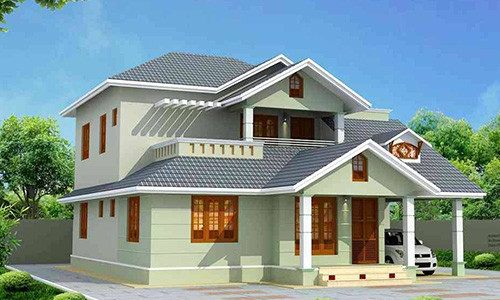 Biệt thự 600 triệu đồng được xây 2 tầng có gara để ô tô, khuôn viên cây xanh. Các phòng ngủ đều có cửa sổ thông ra bên ngoài để lấy ánh sáng và tạo cảm giác gần gũi với thiên nhiên. Ảnh: Kientrucadong.