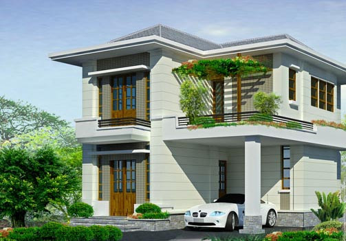 Biệt thự mini nằm giữa không gian xanh. Ảnh: Kientrucsuvietnam.