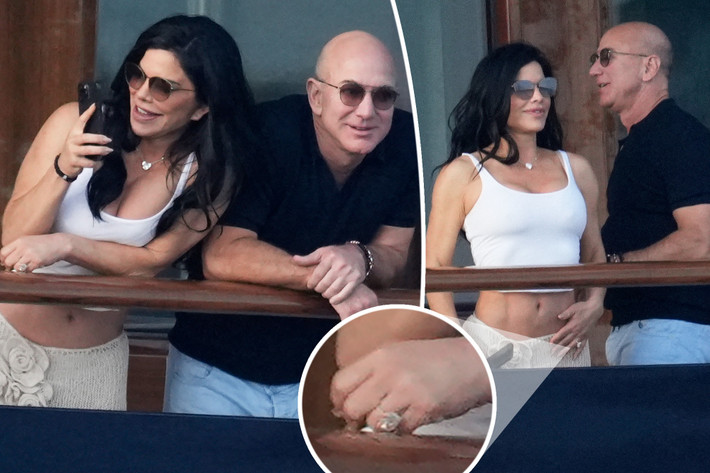 Mới đây, truyền thông Mỹ đưa tin tỷ phú Jeff Bezos đã đính hôn với bạn gái Lauren Sanchez sau nhiều năm hẹn hò. Tin đồn về việc đính hôn xuất hiện khi Sanchez đeo nhẫn kim cương ở ngón áp út, xuất hiện cùng bạn trai trên du thuyền 500 triệu USD. Ảnh: Page Six