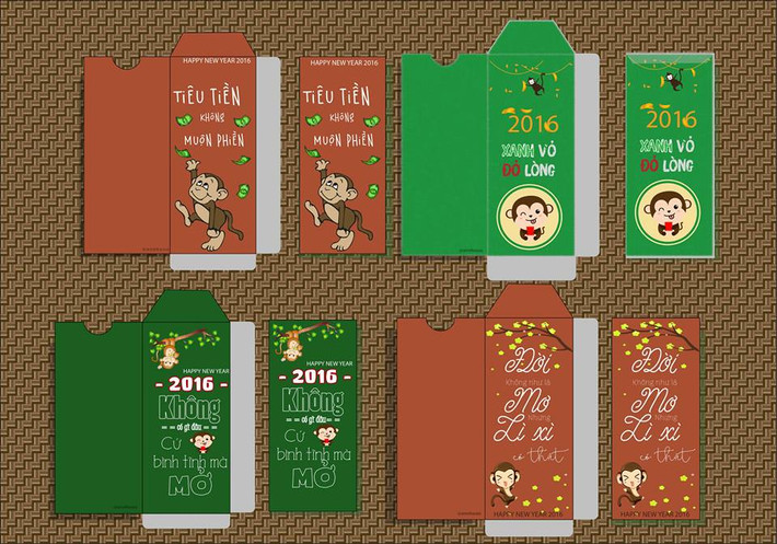 "Đời không như mơ nhưng lì xì có thật", "2016 xanh vỏ đỏ lòng".
