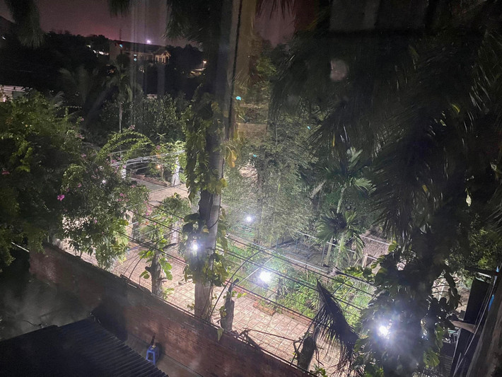 Khu vườn còn được lắp thêm đèn led để không còn bóng tối nào khuất lối trong đêm. Nguồn ảnh: FBNV