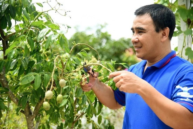 Nam MC không không ngại khó, vất vả khi chăm sóc vườn cây. Với Quyền Linh, đó là khoảng thời gian thư giãn và vui vẻ.