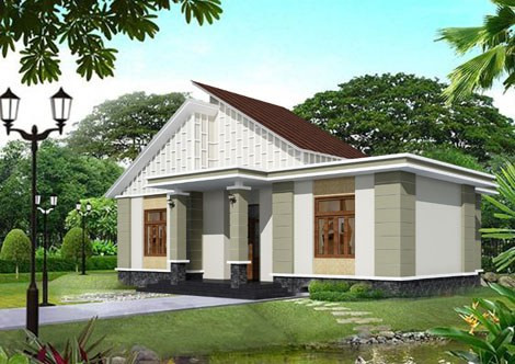 Mái thái thiết kế giật cấp tạo hình khối ấn tượng với người nhìn. Ảnh: Wedo