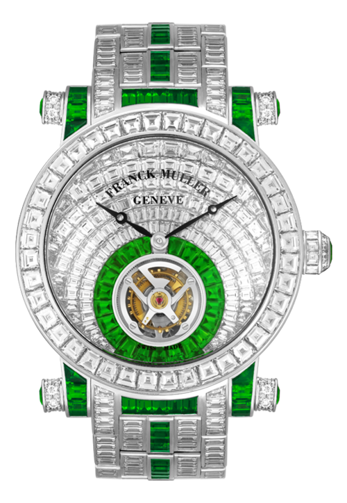 Sở dĩ Round Tourbillon Invisible Set Baguette Diamonds có giá đắt đỏ như vậy là bởi dây đeo đồng hồ làm bằng vàng trắng 18K.