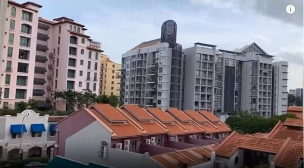 Không gian thanh bình nhìn từ căn hộ của Á hậu Hoàng Oanh tại Singapore. Ảnh chụp màn hình