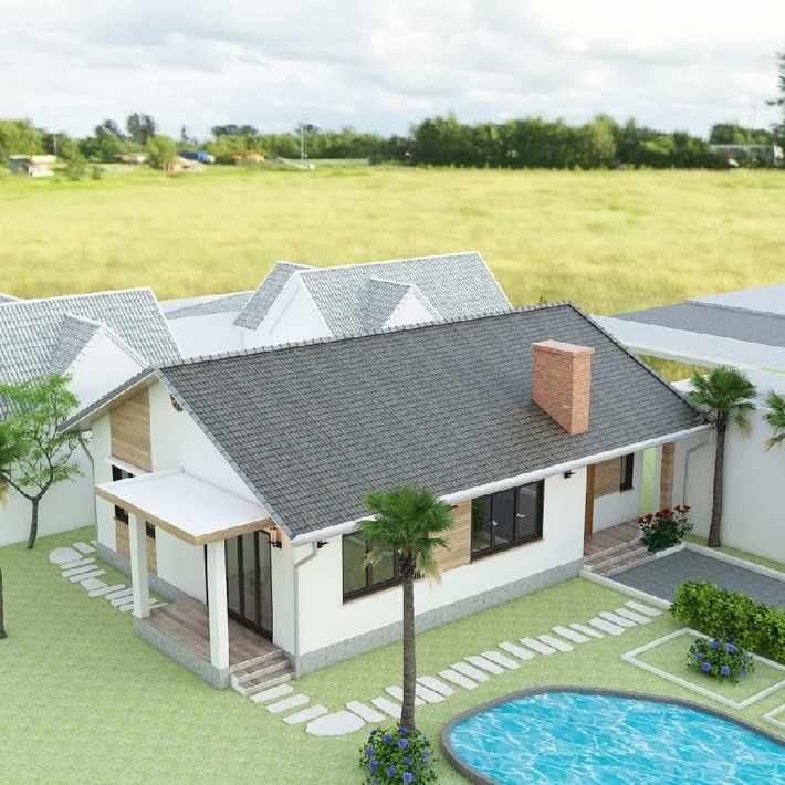 Nếu diện tích không rộng, gia chủ có thể lựa chọn hồ bơi mini ngay trong khuôn viên sân vườn. Ảnh: Htsport
