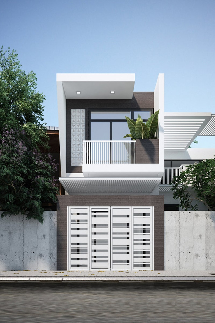 Nhà ống 2 tầng lấy sự đơn giản, tinh tế làm điểm tựa cho hiệu ứng thẩm mỹ. Ảnh: Trananhgroup.
