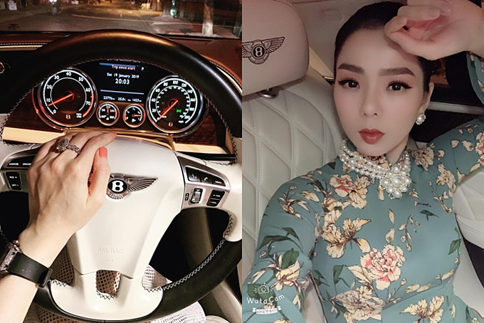 Nội thất xe sang trọng, đầy đủ trang thiết bị hiện đại. Nữ ca sĩ thường dùng siêu xe này để đi diễn, hoặc tham gia các sự kiện trong làng giải trí. Nguồn ảnh: FBNV.