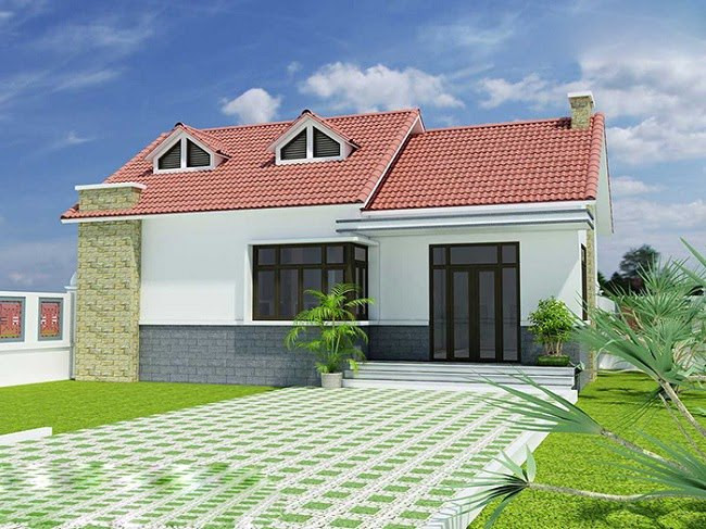 Ở các vùng nông thôn, diện tích đất rộng rãi phù hợp với nhà 1 tầng tích hơp cả sân vườn và nhiều tiện ích khác. Ảnh: Internet.