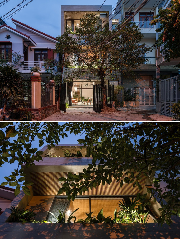 Nằm tại ngã ba một con hẻm ở thành phố Quy Nhơn (Bình Định), ngôi nhà ống ba tầng được xây cho đôi vợ chồng cùng hai con trai. Ảnh: Quang Dam
