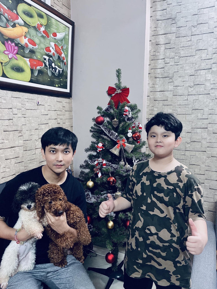 Cây thông Noel lộng lẫy trong nhà ca sĩ Tim.