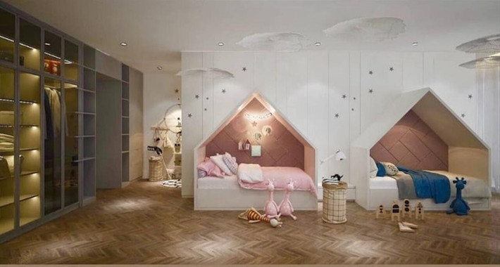 Điều thú vị là bên trọng nội thất căn nhà, Ngọc Trinh đã thiết kế hẳn phòng ngủ nhỏ dành cho con trong tương lai. Ảnh: FBNV