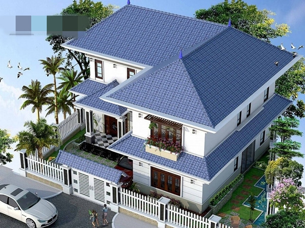 Nhà mái Nhật chữ L tận dụng tối đa các góc cạnh, tạo khoảng sân nhỏ nhằm tăng sự linh hoạt trong bố trí không gian sống. Ảnh: Igcons