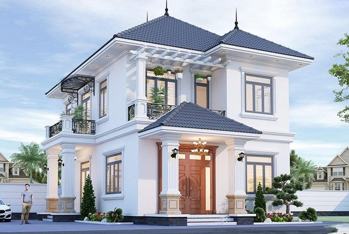 Với những gia đình đông thành viên, nhà mái Nhật 2 tầng 4 phòng ngủ là lựa chọn hoàn hảo. Ảnh: Shome