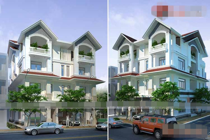Hai ngôi nhà riêng biệt đối xứng ghép lại đem lại hiệu quả cao trong thiết kế kiến trúc. Ảnh: Savic.