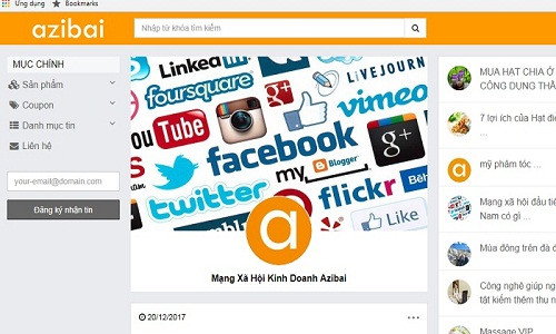 Mới đây, Công ty cổ phần Công nghệ Mọi Người Cùng Vui chính thức ra mắt mạng xã hội kinh doanh Azibai với ứng dụng sử dụng trên hệ điều hành Android và IOS. Ảnh: Azibai.