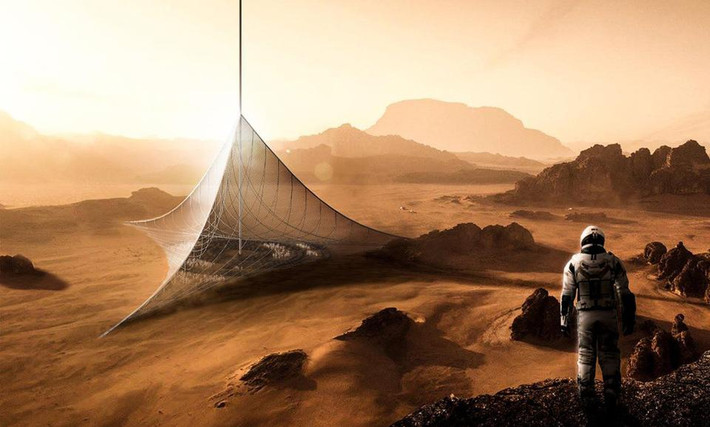 Tòa tháp Genesis Mars giúp con người duy trì sự sống trên sao Hỏa.